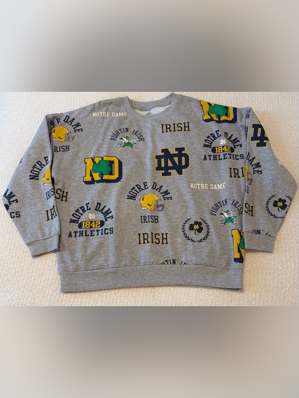 Gameday Couture Notre Dame Always On Repeat Pullover Sweatshirt Gray Large